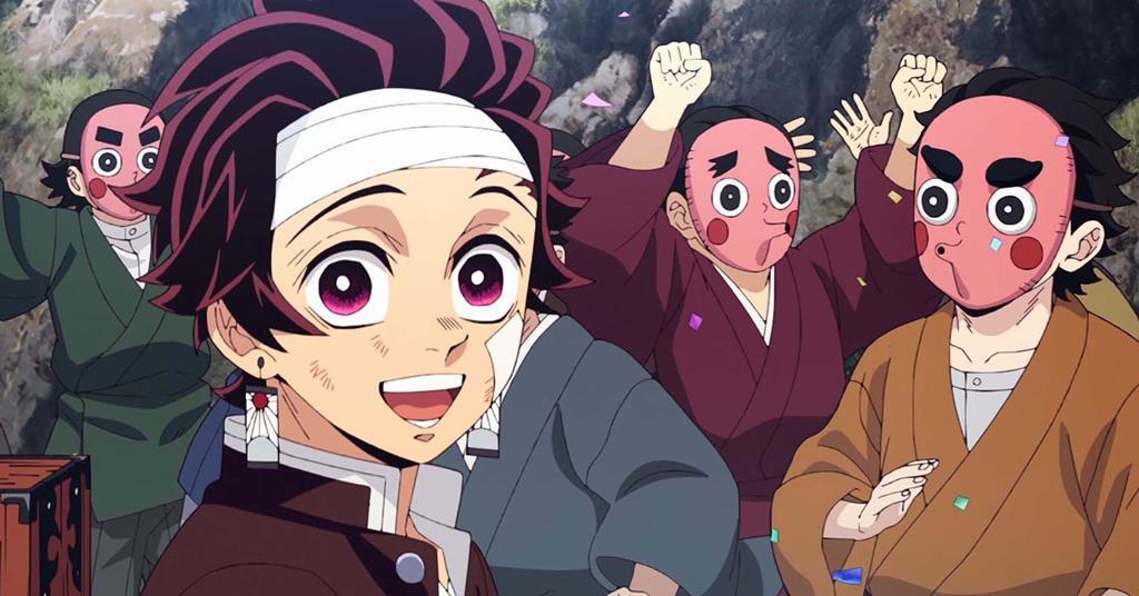 Anime characters at a public celebration, illustrating how a well-known series can involve multiple creators, producers, distributors, and regional licensees.